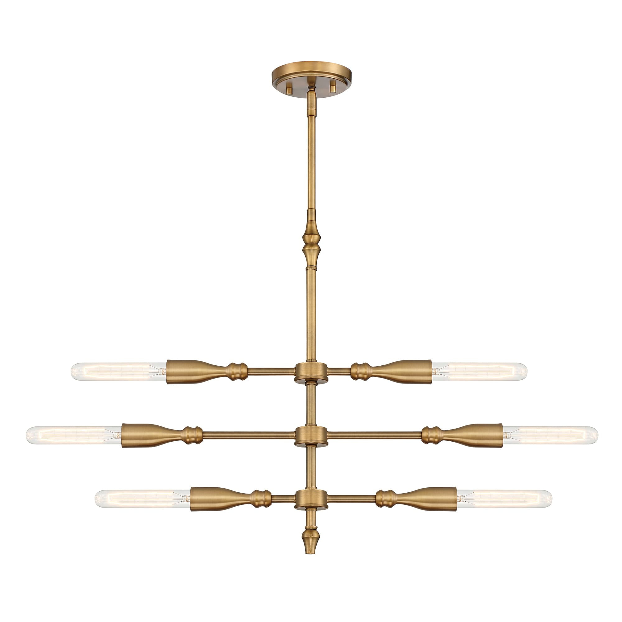 Designers Fountain Louise Old Satin Brass 6 Light Island, D231M-IS-OSB