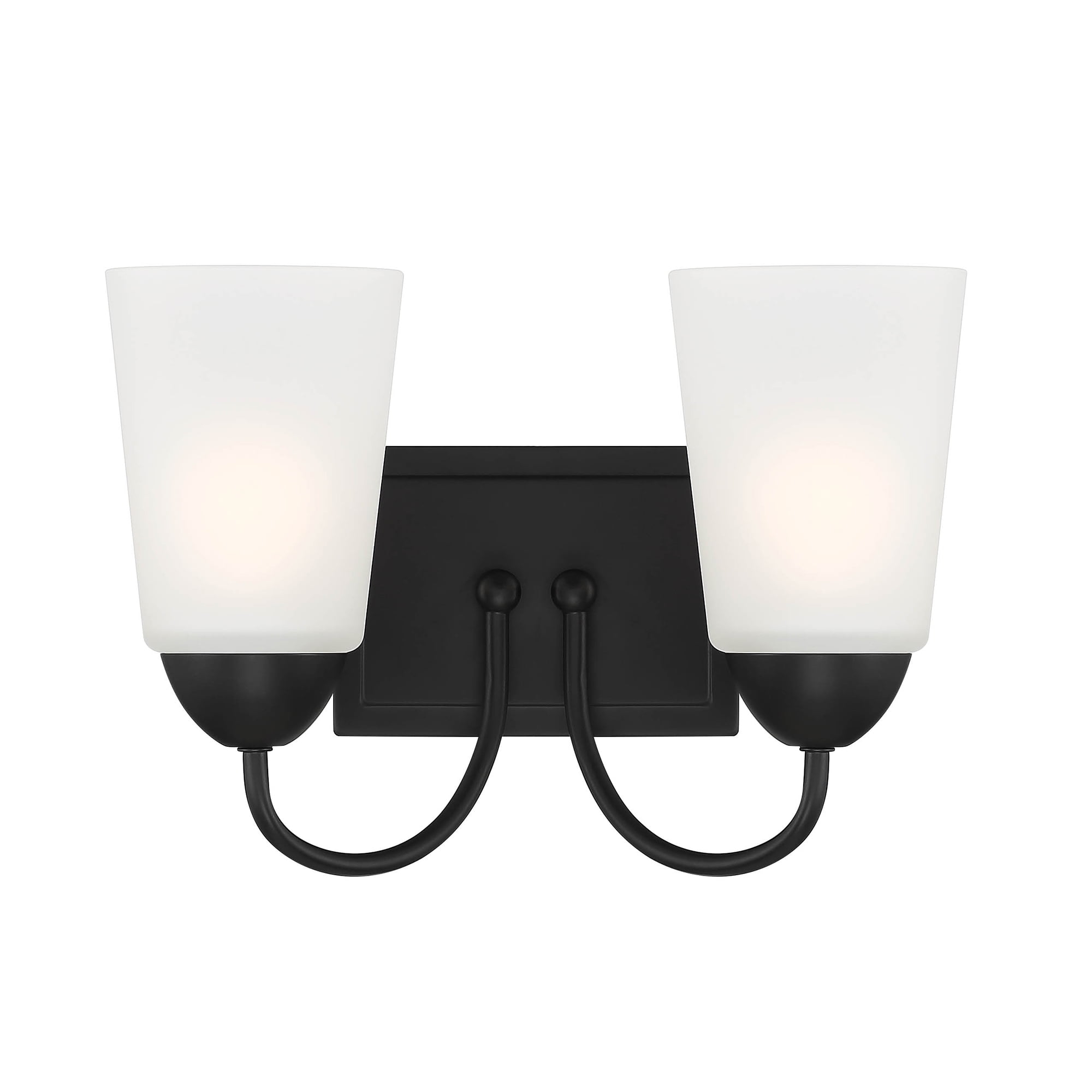 Designers Fountain Malone 2 Light Matte Black Bathroom Vanity Light Fixture, D267M-2B-MB