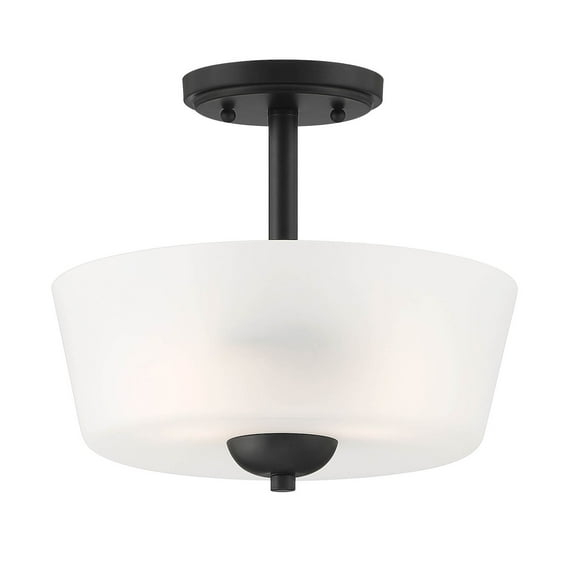 Designers Fountain Malone 2 Light Matte Black Semi Flush Mount Ceiling Light, D267M-SF-MB