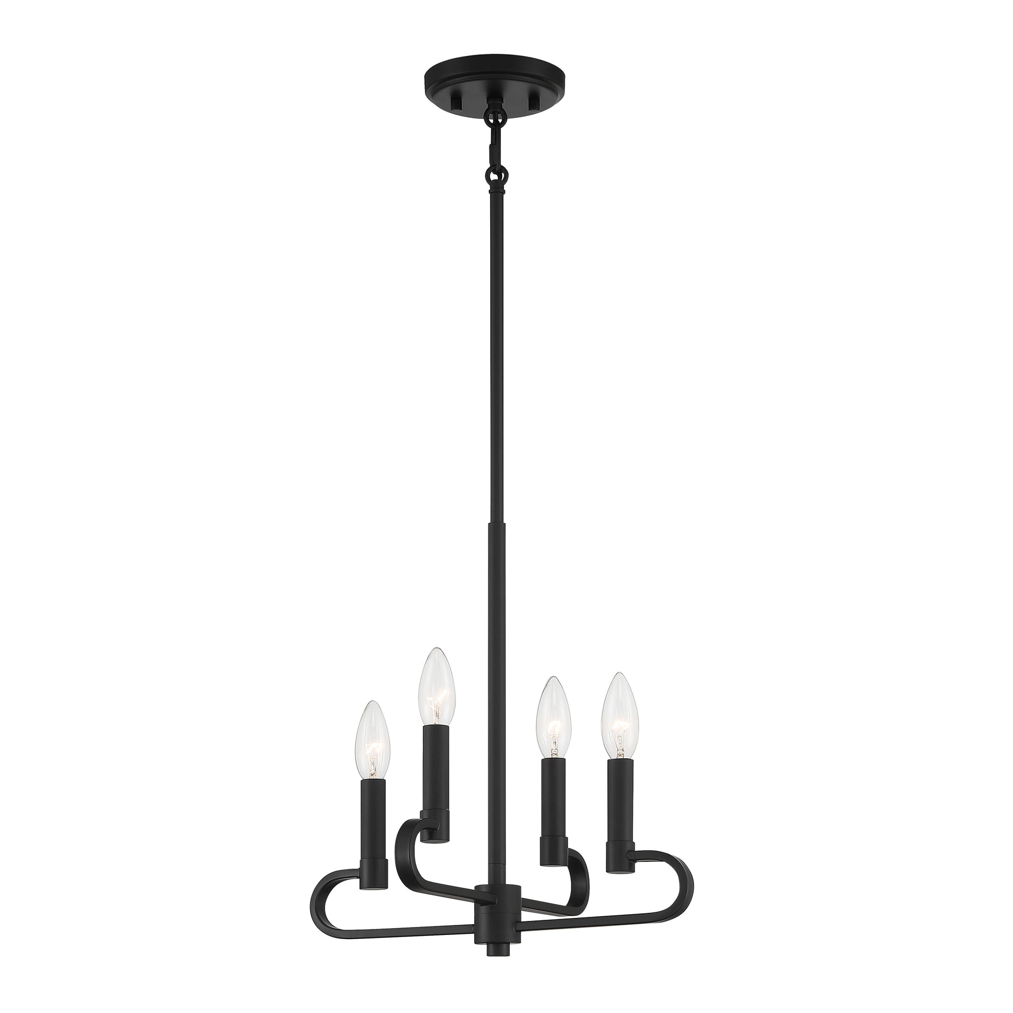 Designers Fountain Summit 4 Light Matte Black Chandelier, D269C-4CH-MB