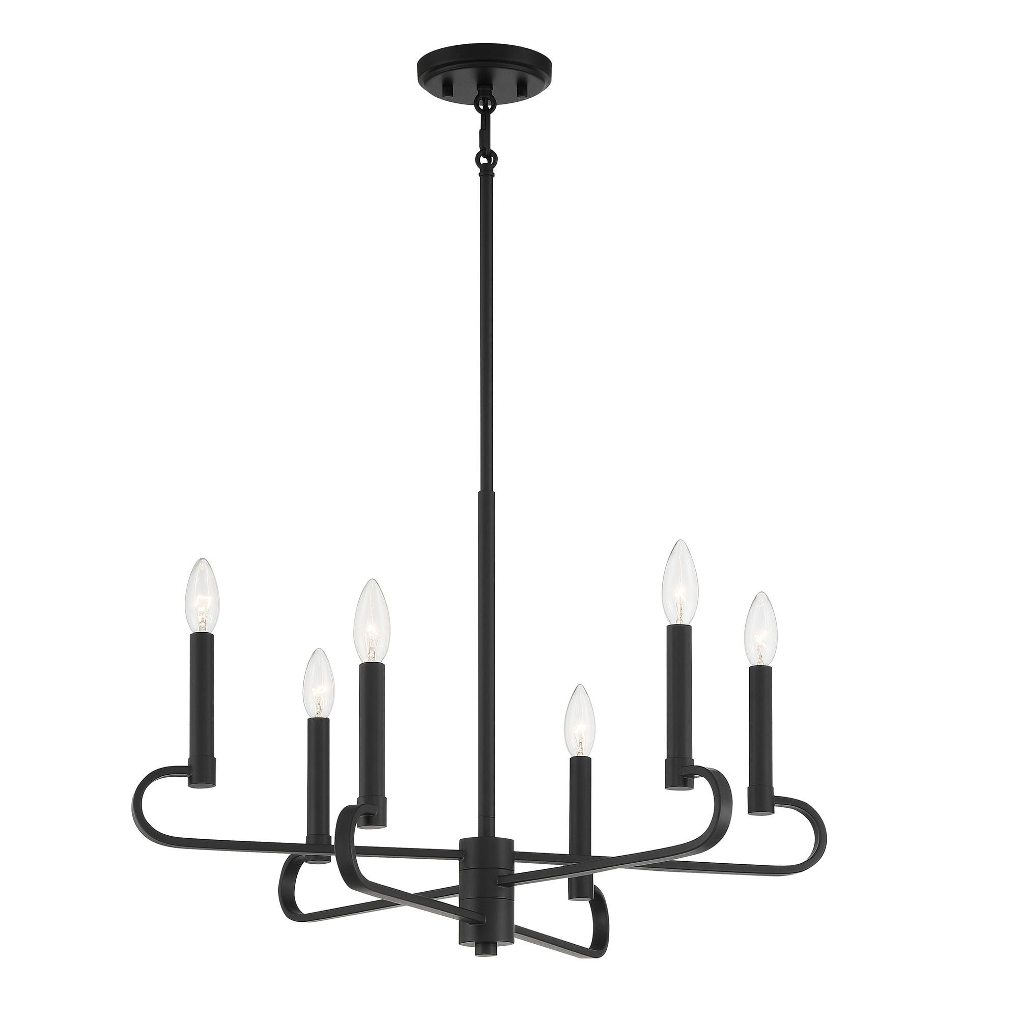 Designers Fountain Summit 6 Light Matte Black Chandelier, D269C-6CH-MB