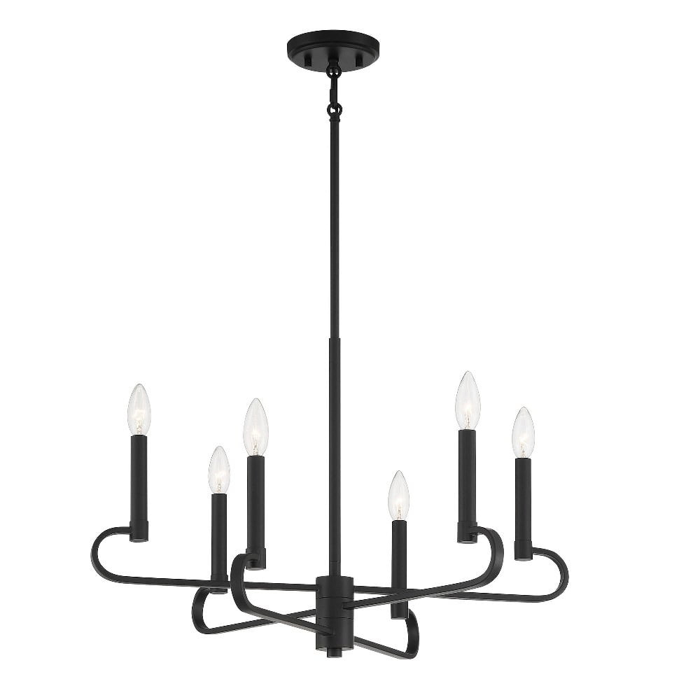 Designers Fountain Summit 6 Light Matte Black Chandelier, D269C-6CH-MB