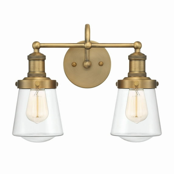 Designers Fountain Taylor 2 Light Old Satin Brass Bathroom Vanity Light Fixture, 69502-OSB