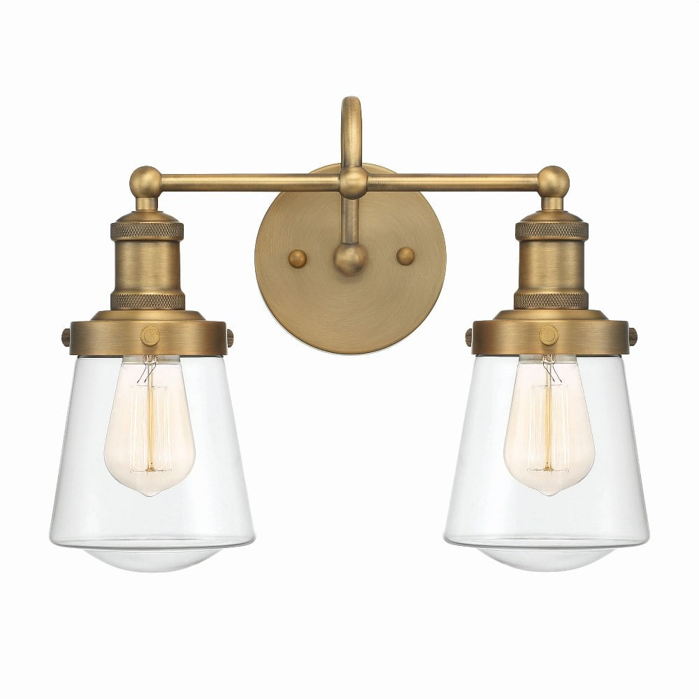 Designers Fountain Taylor 2 Light Old Satin Brass Bathroom Vanity Light Fixture, 69502-OSB