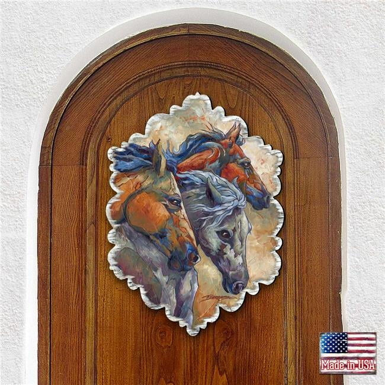 Designocracy 8591259W-JB 24 x 18 in. Let Them Run Horse Heads Wall Art