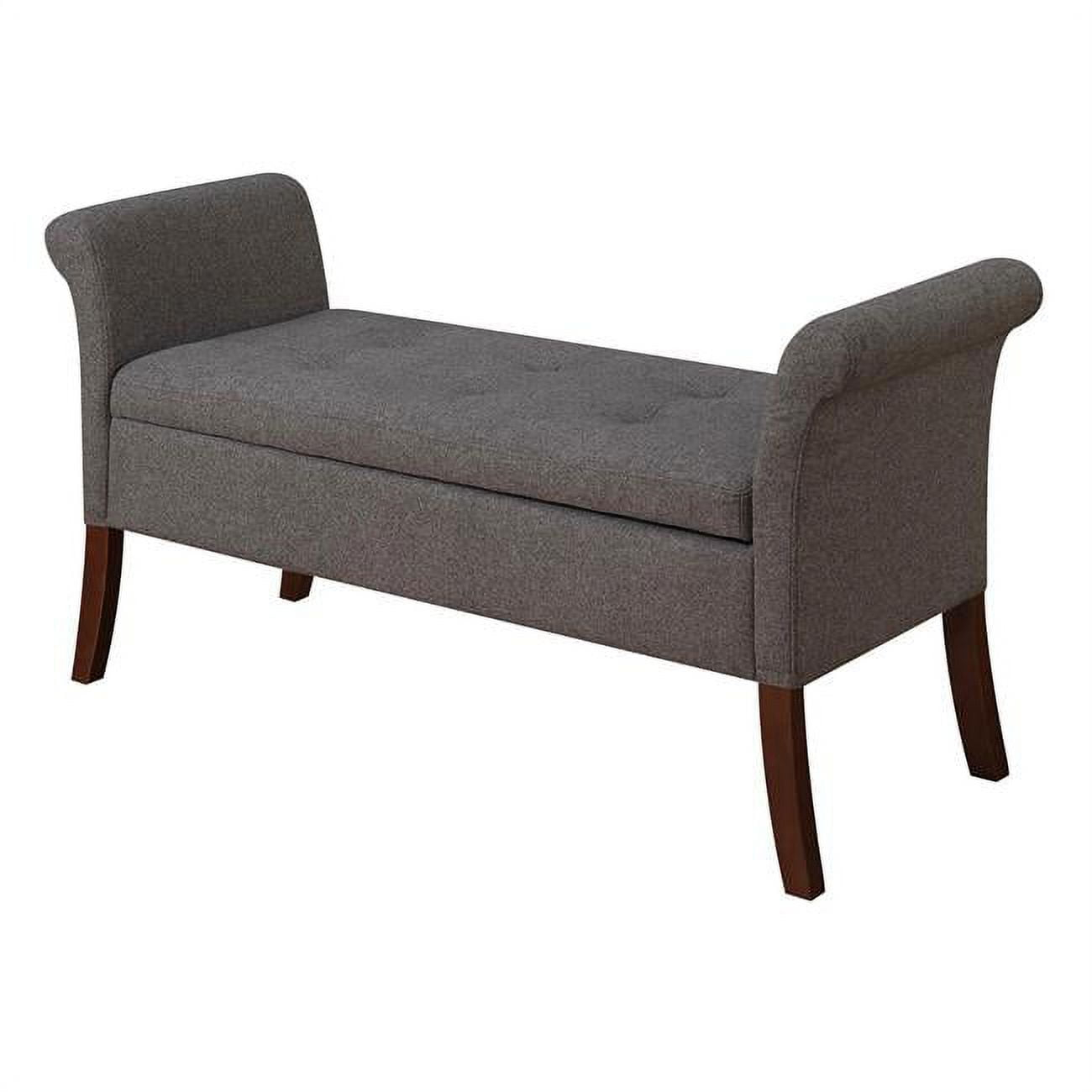 Convenience Concepts Designs4Comfort Garbo Storage Bench Ottoman, Soft Gray Fabric