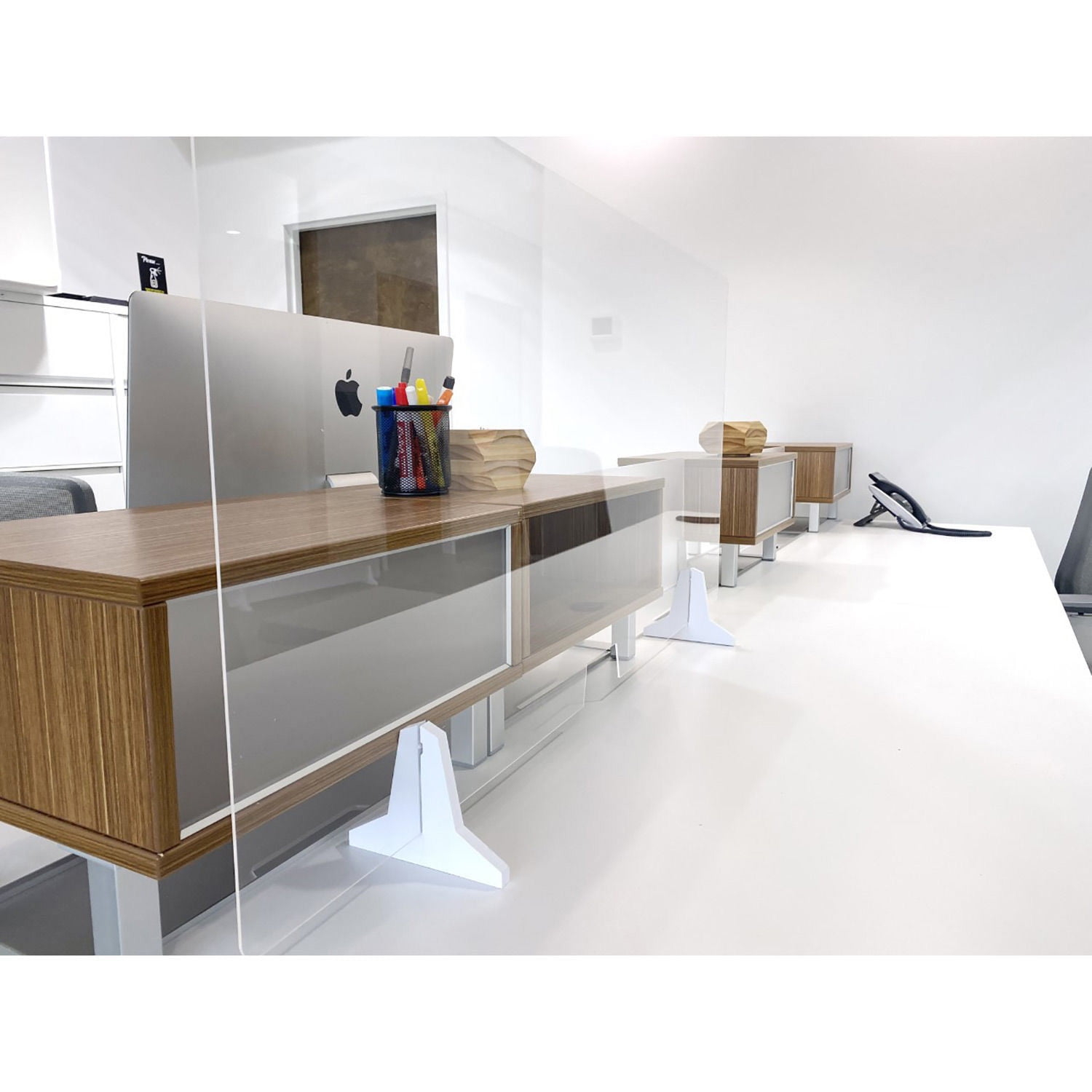 Desktop Acrylic Freestanding Partitions - 32""W x 23.75""H - 4/Pack