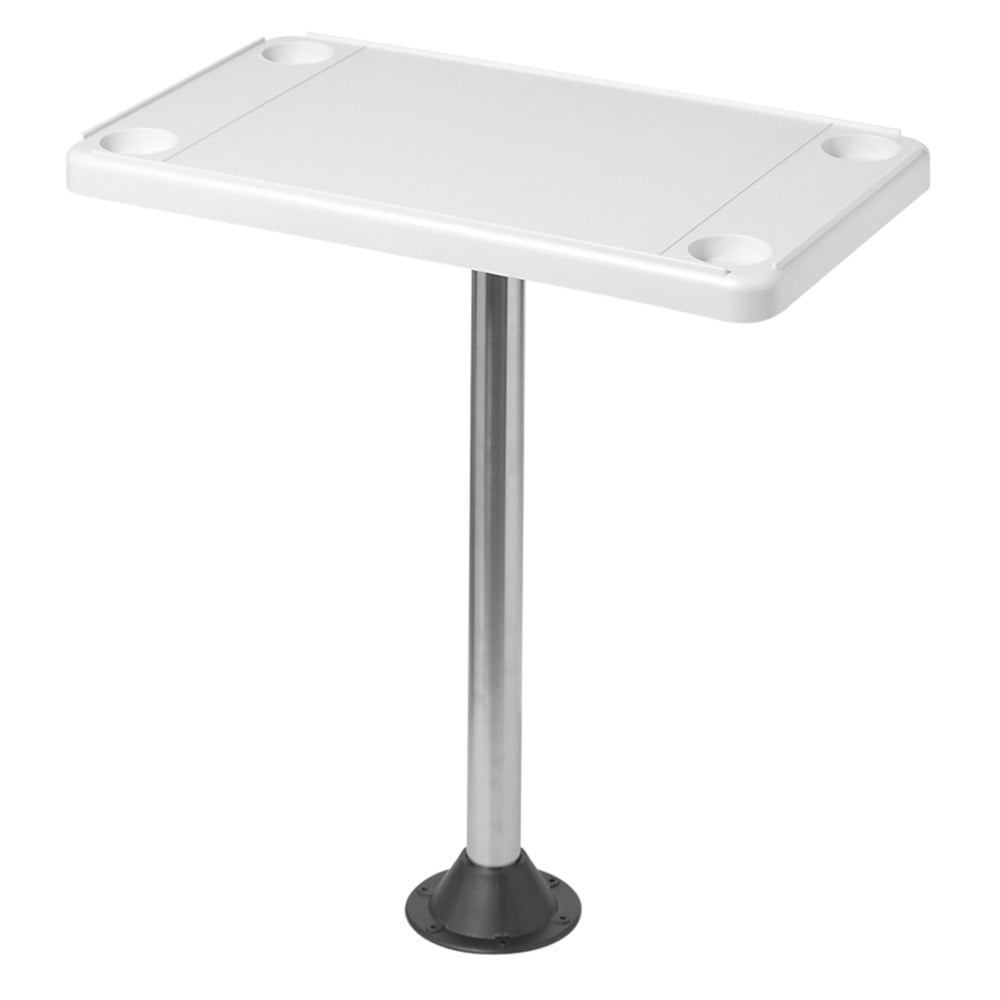 Detmar 12-1106C Ivory Removable Marine/RV Table Kit - Rectangular, Surface Mount