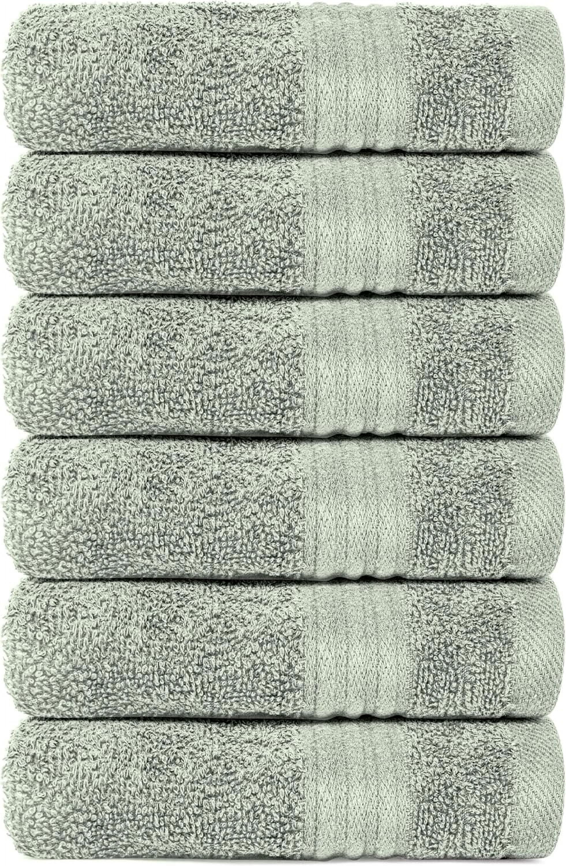 Dewall Maisons Luxurious Soft Green 6-Piece Hand Towel Set - 100% Cotton, Perfect 16" x 28" Size - Ultra-Soft, Highly Absorbent, Ideal for Body, Face, Hands - Enhance Your Bathroom's Style