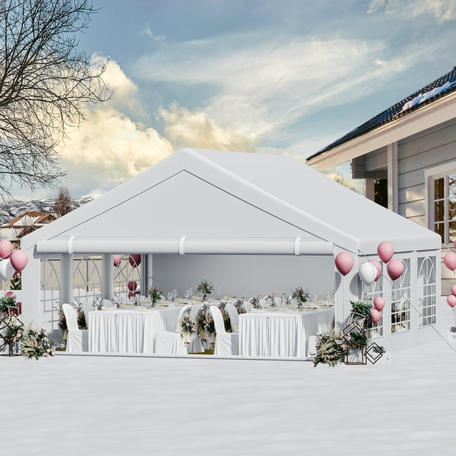 HOTEEL 20x20ft Heavy Duty Party Tent, Waterproof Outdoor Canopy Tents for Large Events, Commercial Grade Wedding, Parties, White