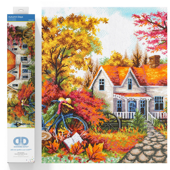 Diamond Dotz Autumn Days Diamond Painting Kits for Adults - Diamond Art Kits a Relaxing Creative Craft Kit with Dotz Gems 24x35.4