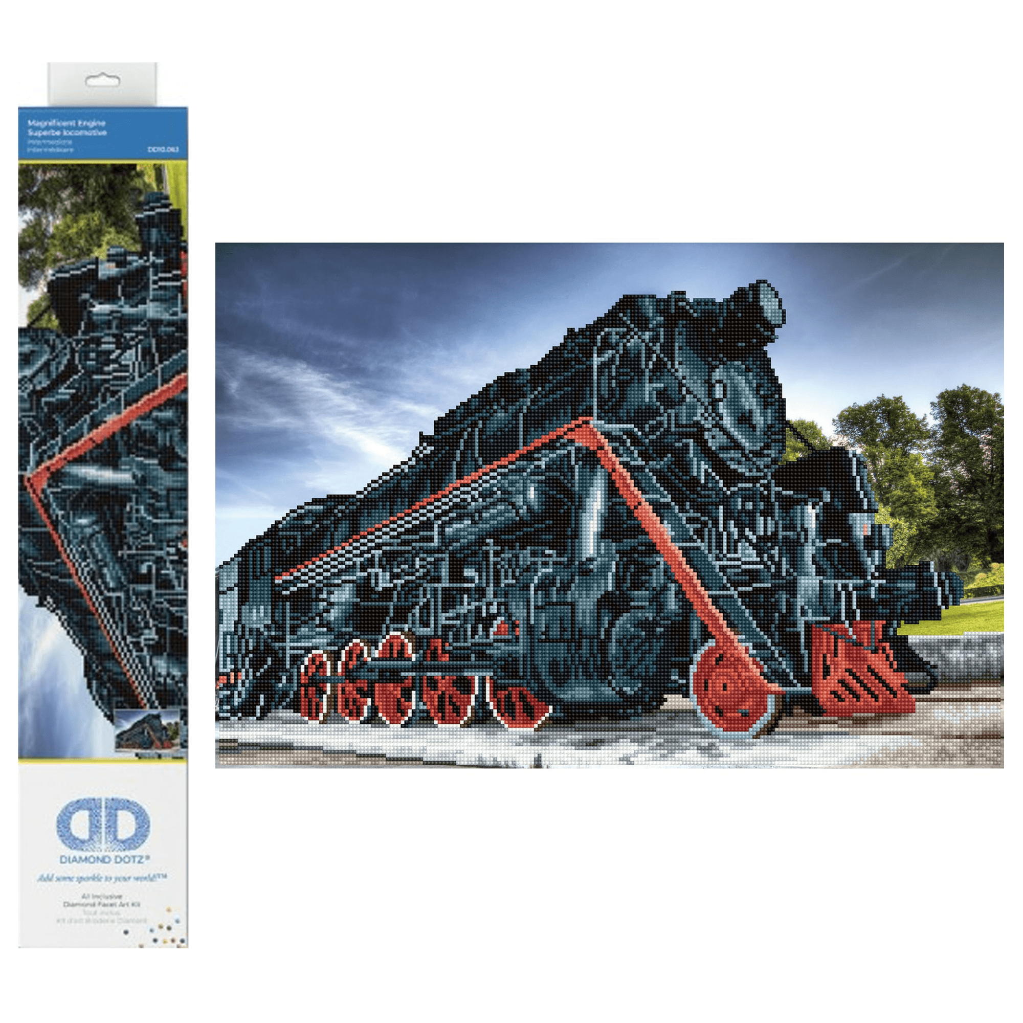 Diamond Dotz Magnificent Engine Train Diamond Painting Kits for Adults - Diamond Art Kits a Relaxing Creative Craft Kit with Dotz Gems 15.8"x23.6"