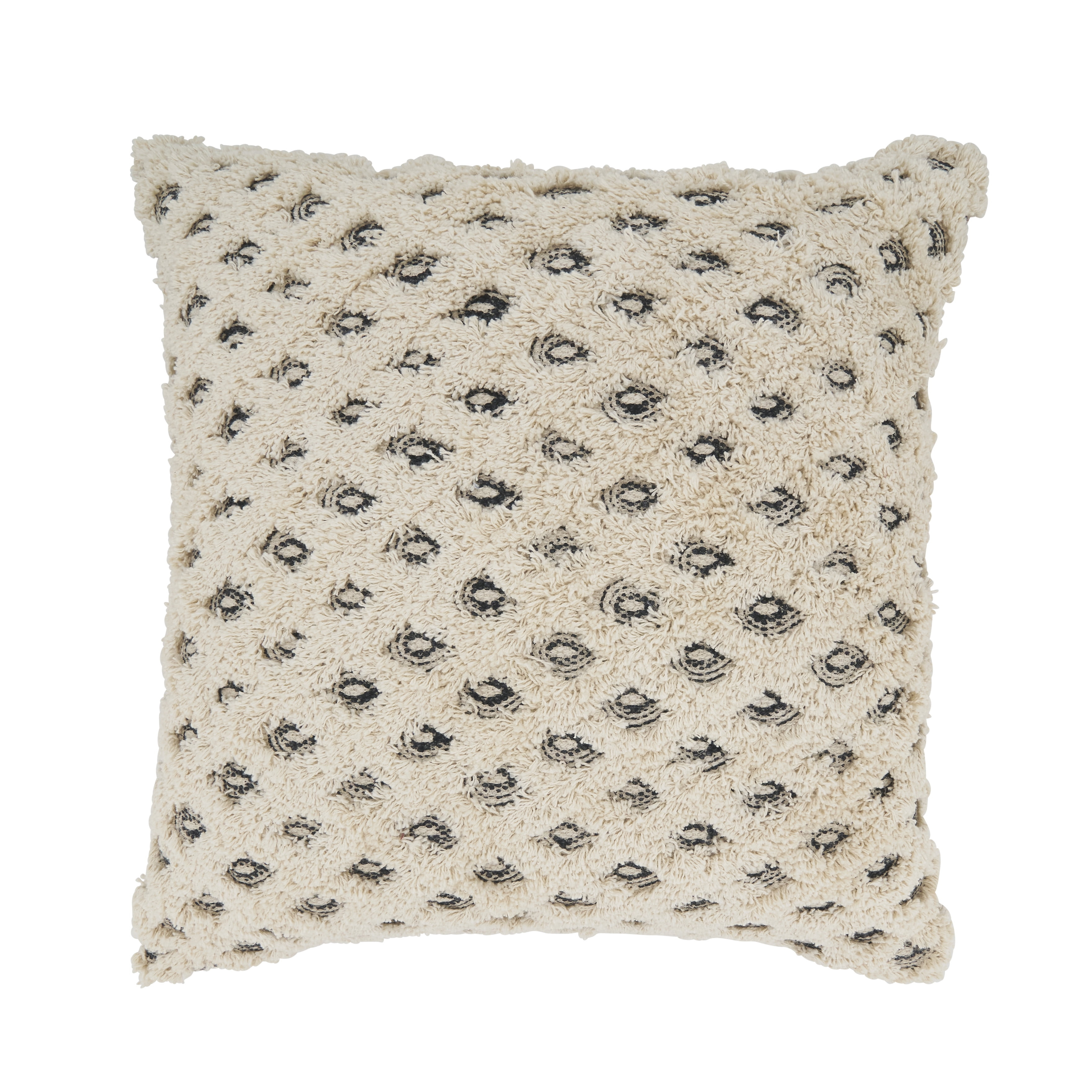 Saro Lifestyle Diamond Elegance Tufted Diamond Throw Pillow Cover, 20"x20", Beige