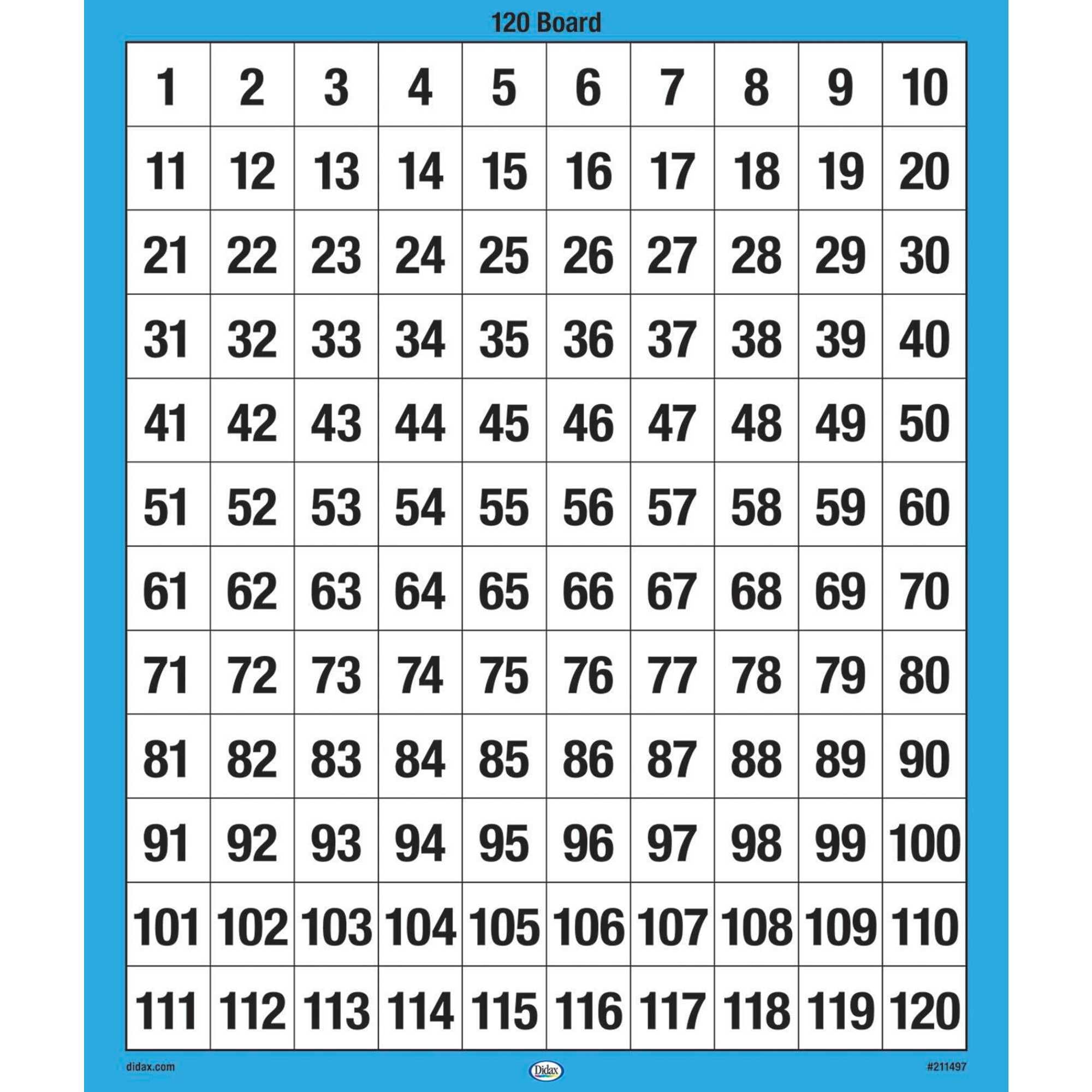 Didax 120 Number Boards, Blank Grids on Reverse Side, 11 x 13 Inches, Pack of 10