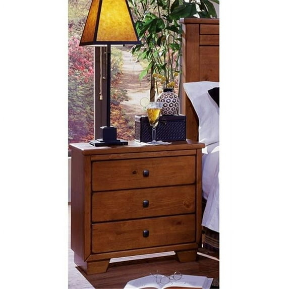 Diego Casual Style Night Stand, Cinnamon Pine