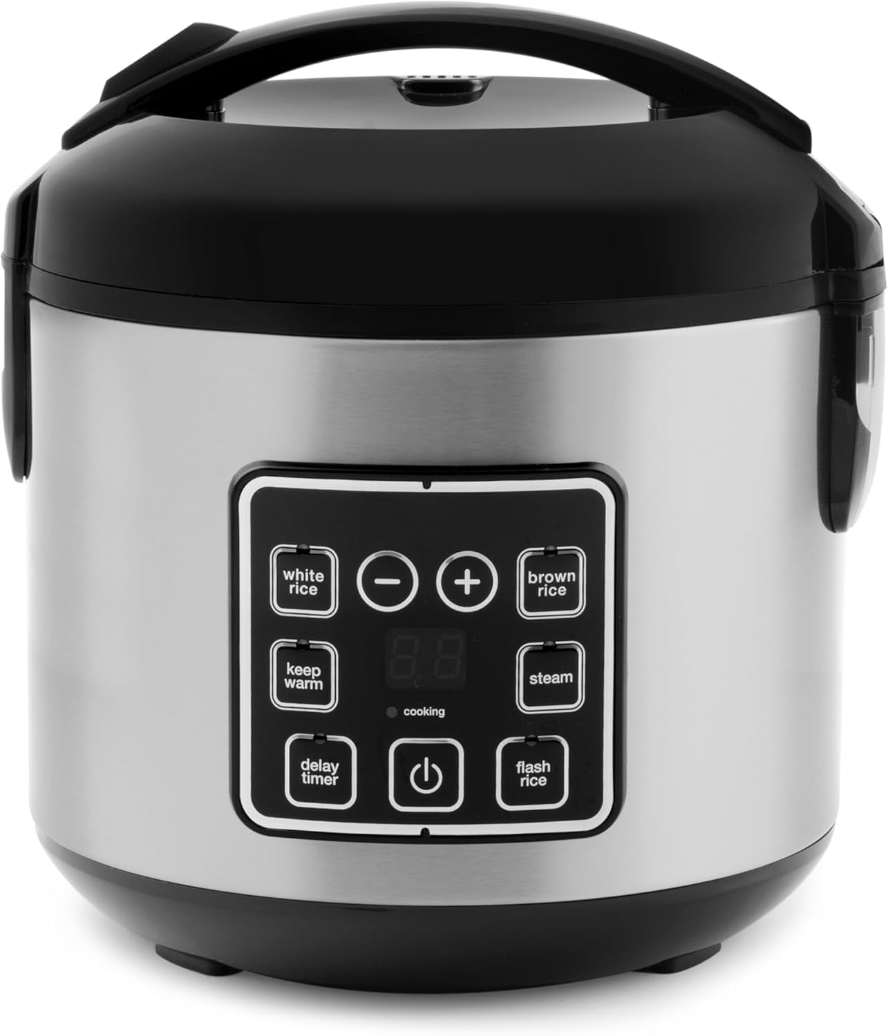 Digital Rice Cooker, 4-Cup (Uncooked) / 8-Cup (Cooked), Steamer, Grain Cooker, Multicooker, 2 Qt, Stainless Steel Exterior, ARC-914SBD