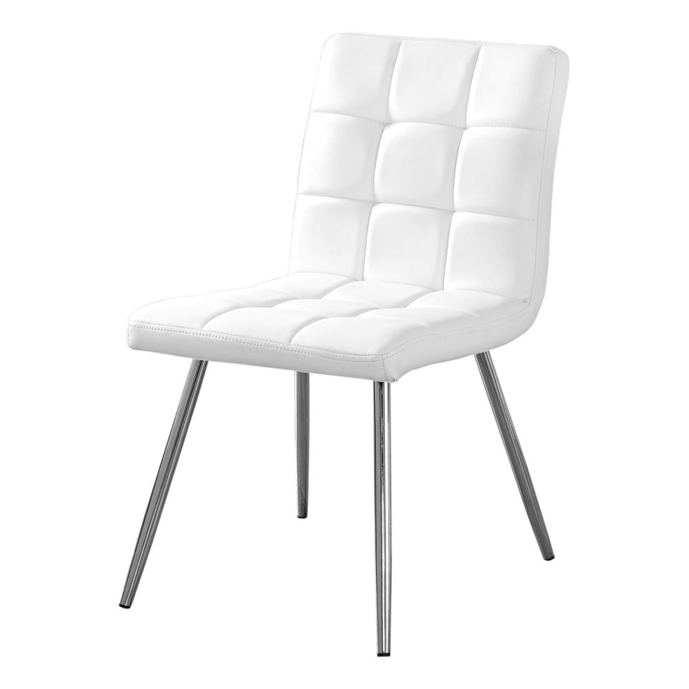 Dining Chair Set Of 2 Side Upholstered Kitchen Pu Leather Look White