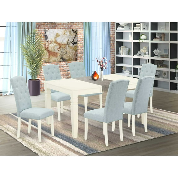 Dining Room Set Linen White, WECE7-WHI-15