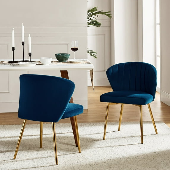 Velvet Dining Chairs Set of 2 Upholstered Wingback Side Chairs Living Room Kitchen Sage