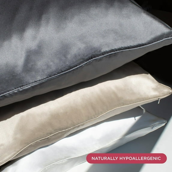 Discover Night, LLC NIGHT 22 Momme Mulberry Silk Pillowcase Gunmetal - Standard