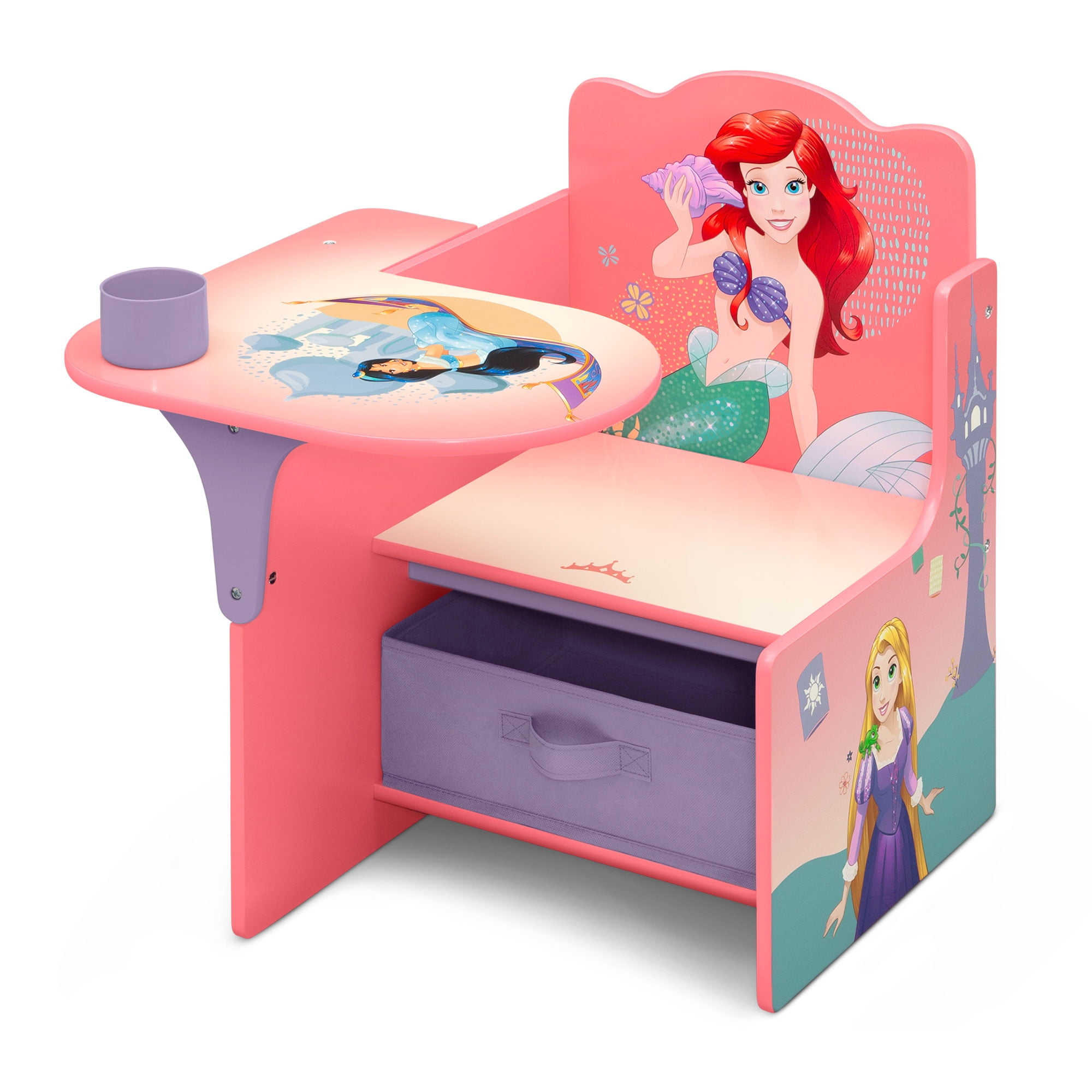 Disney Princess Chair Desk with Storage Bin - Ideal for Arts & Crafts, Snack Time, Homeschooling, Homework & More by Delta Children