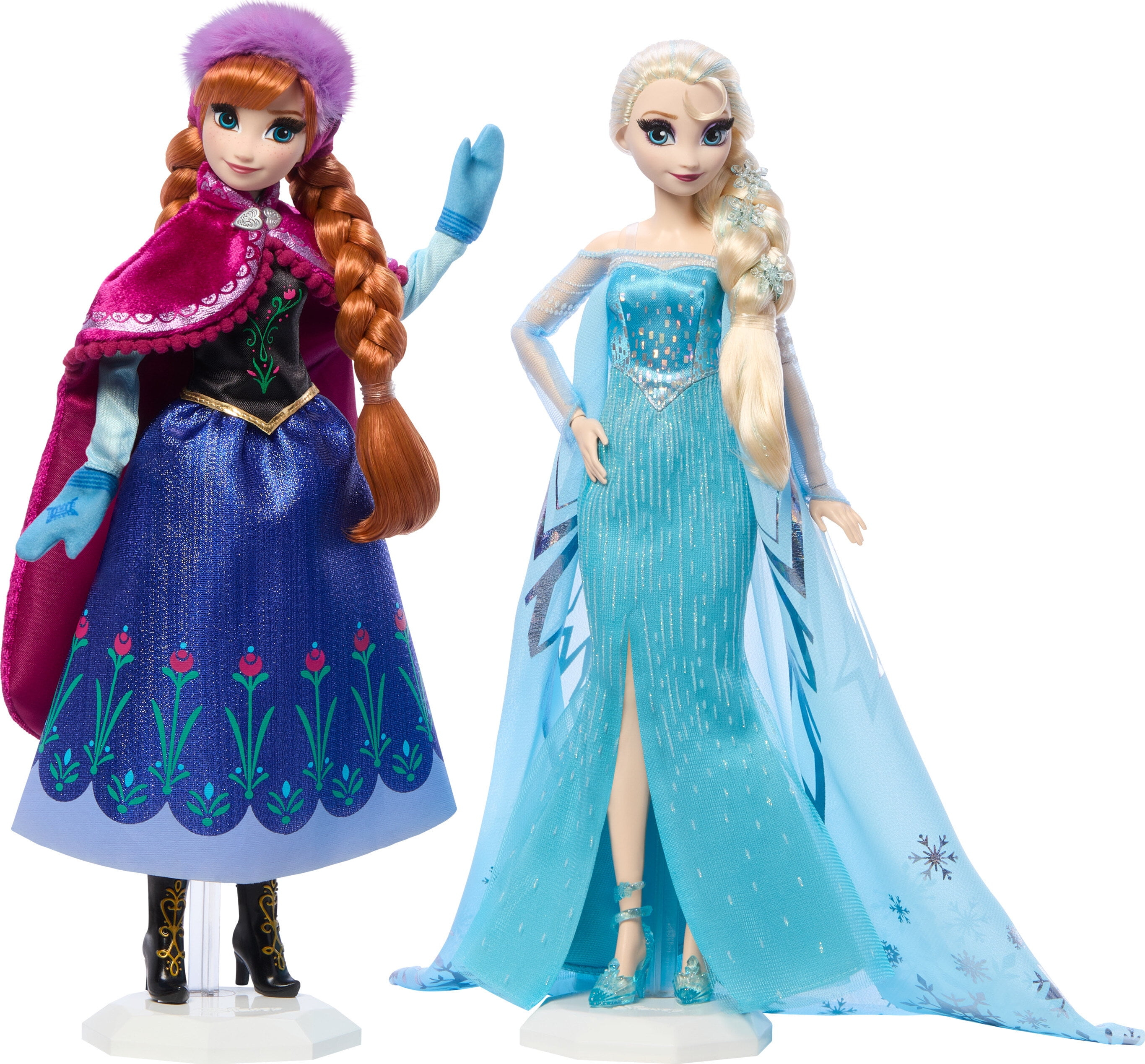 Disney Toys, Disney 100 Frozen Anna and Elsa Collector Dolls, Gifts for Kids and Collectors
