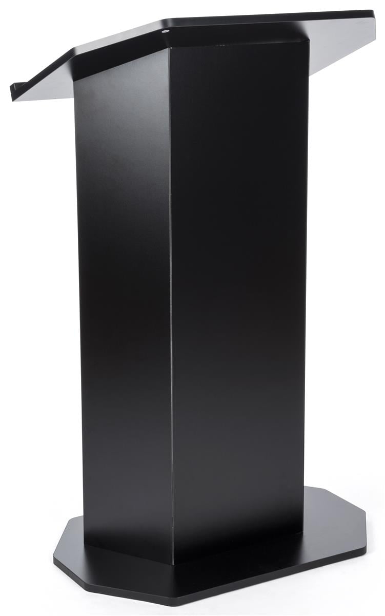 Displays2go Floor Podium with Reading Surface – Black (OLILCTOPBBK)