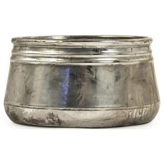 Zentique  Distressed Metallic Can-Shaped Vase - Small