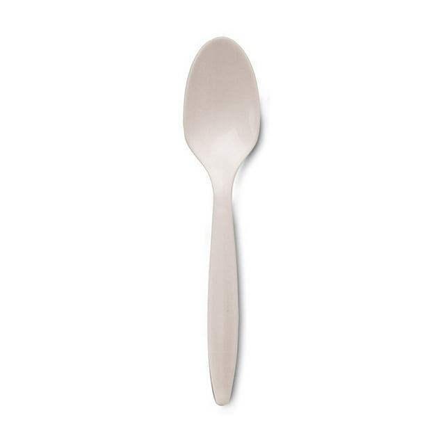 Dixie Plastic Cutlery, Mediumweight Teaspoons, White, 1,000/Carton -DXEPTM21