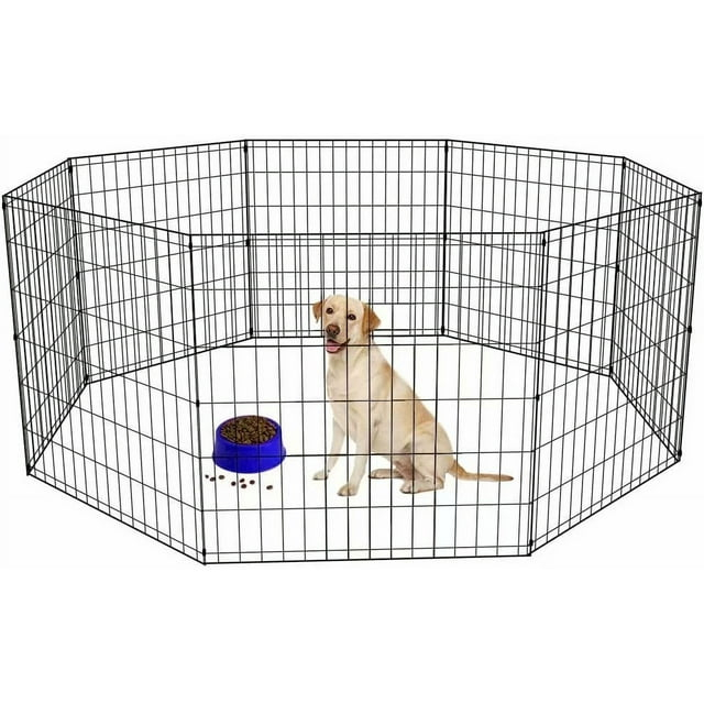 Dkeli Dog Fence Outdoor Dog Playpens for Small Dogs, Portable, Foldable,24 inch