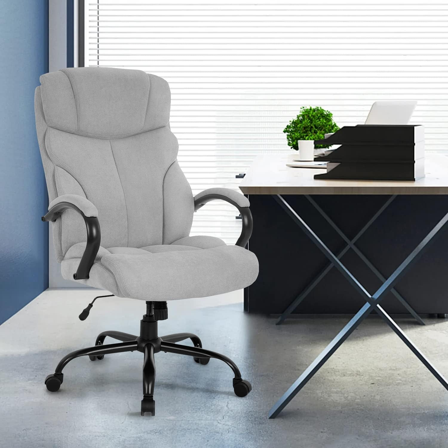 Dkelincs Ergonomic Office Chair Big and Tall Wide Seat Desk Chair 500 lbs Adjustable Computer Chair with Lumbar Support, Gray