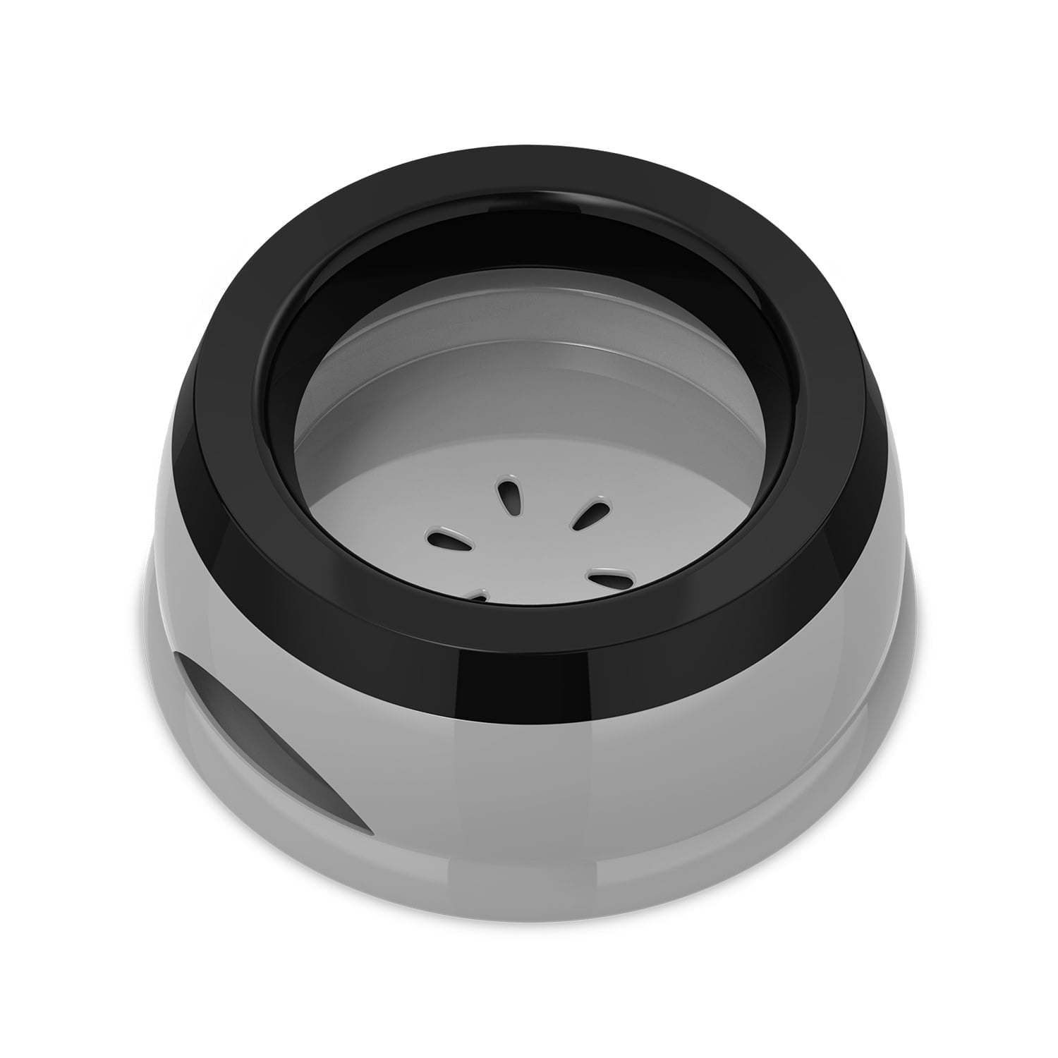 Gray Polypropylene No Spill Dog Water Bowl with Floating Disk