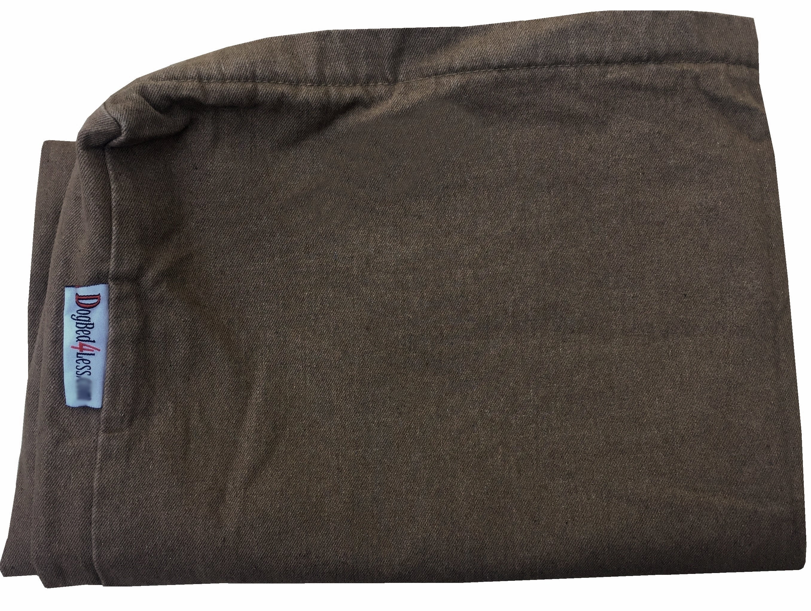 Dogbed4less 35"X20"X4" Size Brown Denim Washable External Replacement Cover Only