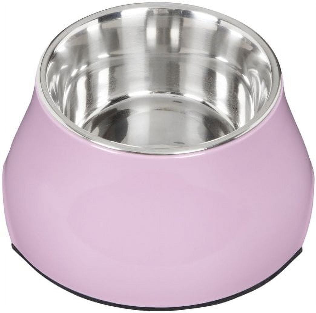 Dogit Elevated Dog Bowl, Stainless Steel Dog Food and Water Bowl for Small Dogs, Pink, 73742