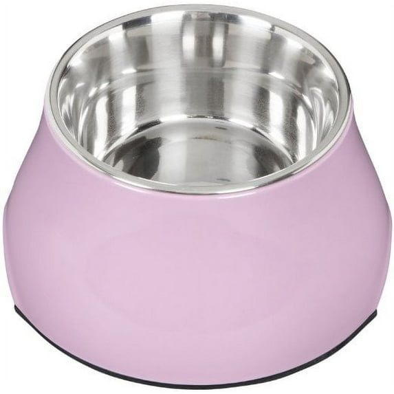 Dogit Elevated Dog Bowl, Stainless Steel Dog Food and Water Bowl for Small Dogs, Pink, 73742
