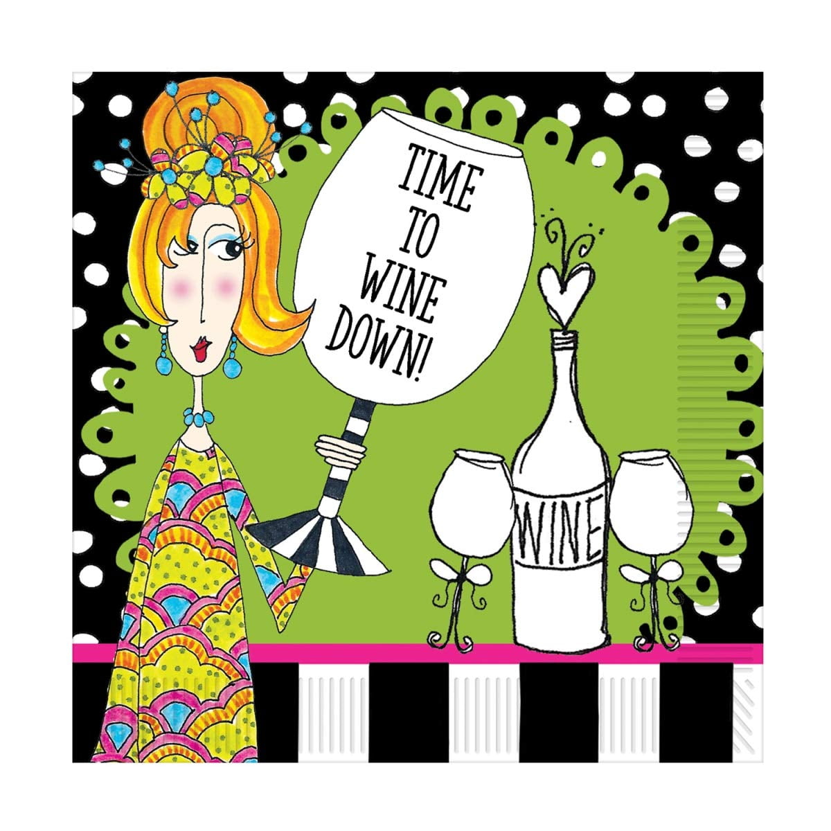 Dolly Mama's Wine Celebrationn Luncheon Napkins
