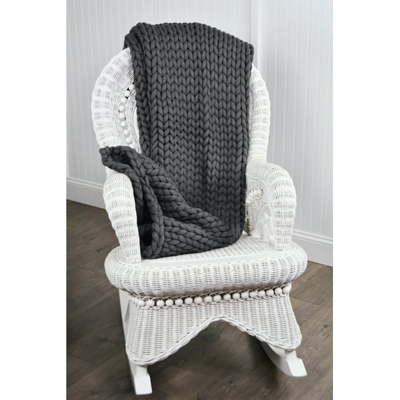 Donna Sharp Chunky Knit Peacock Contemporary Decorative Throw Blanket with Over-Sized Loop Pattern