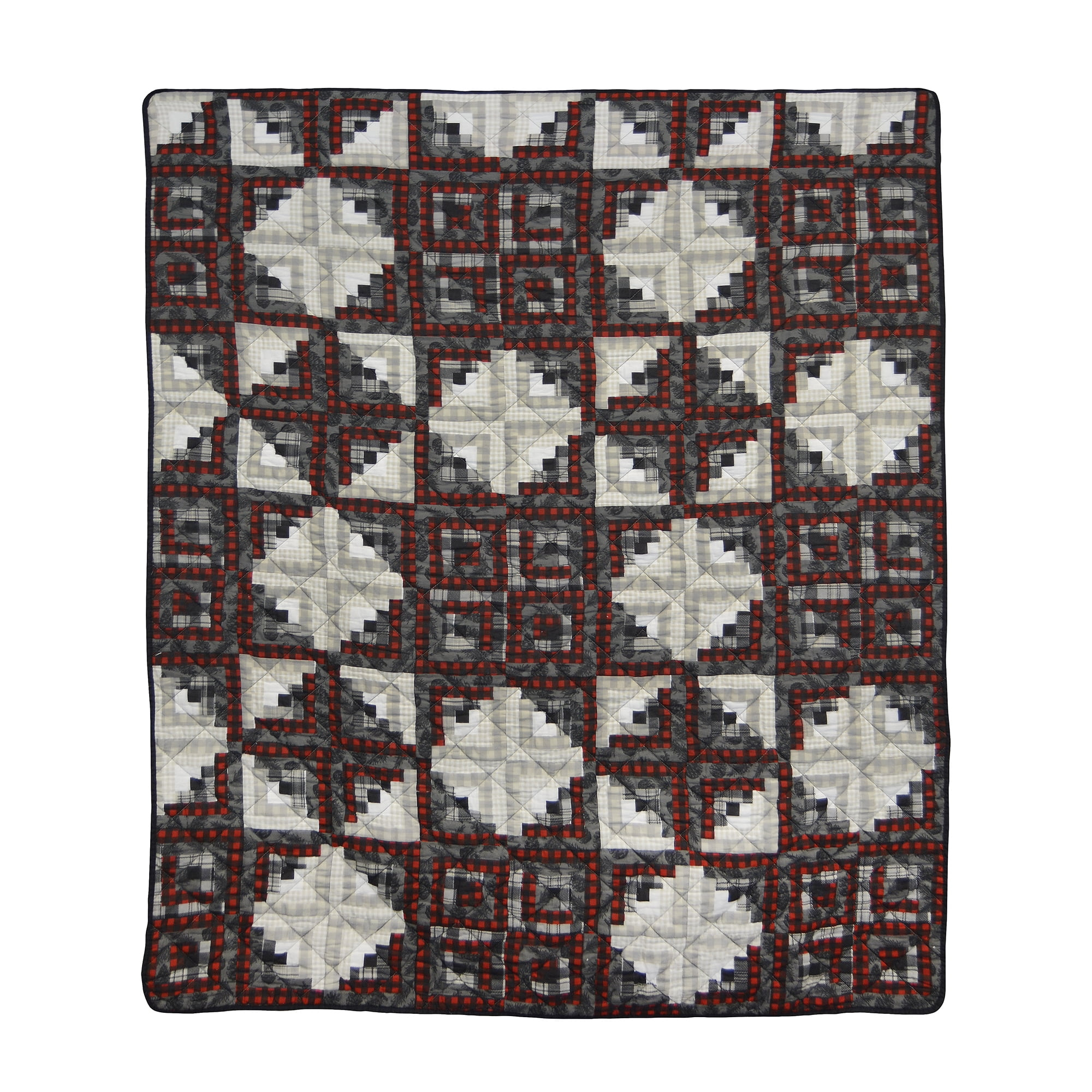 Donna Sharp Log Cabin Star Cotton Decorative Throw