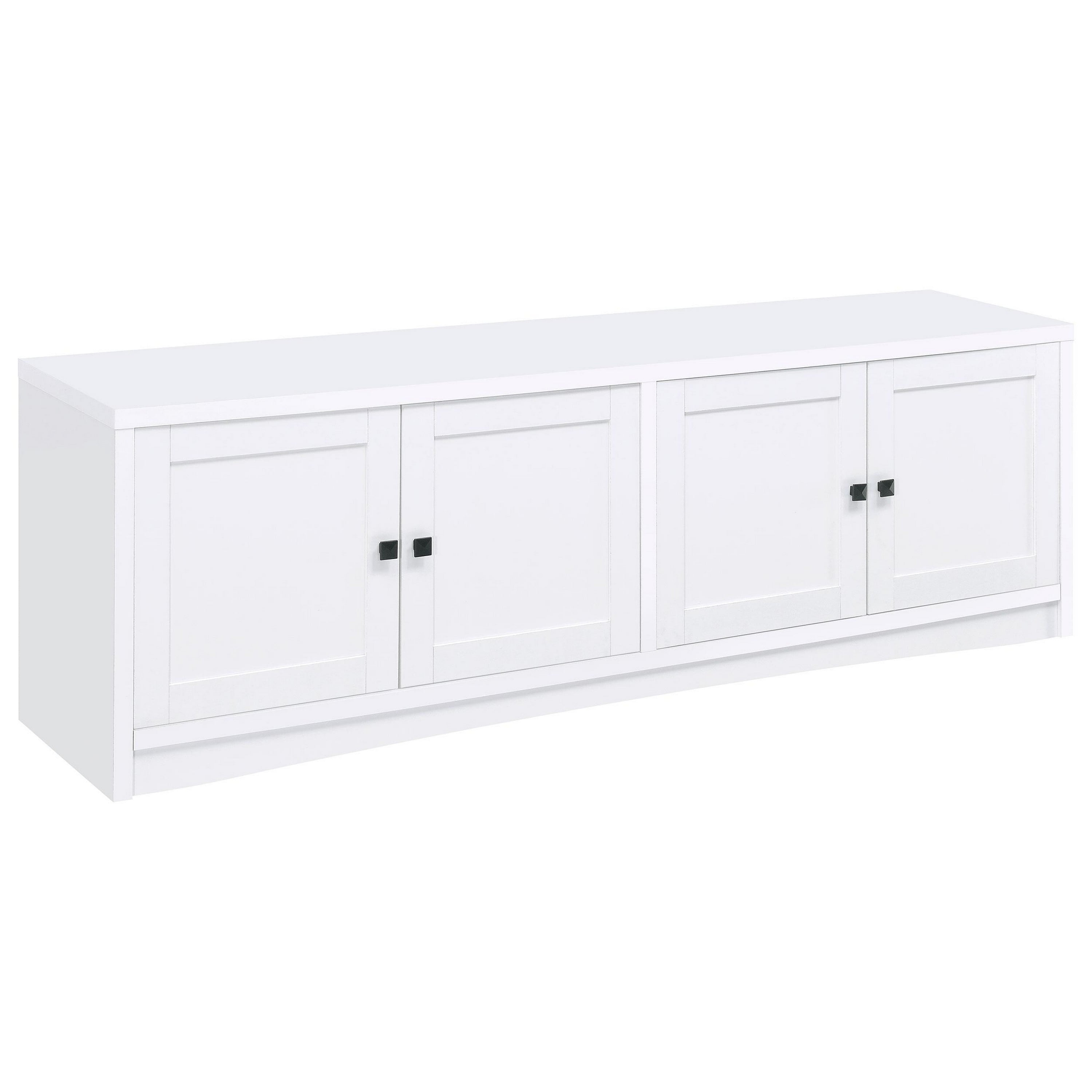 Donna TV Stand Media Cabinet with 4 Doors, White Melamine 78 Inch