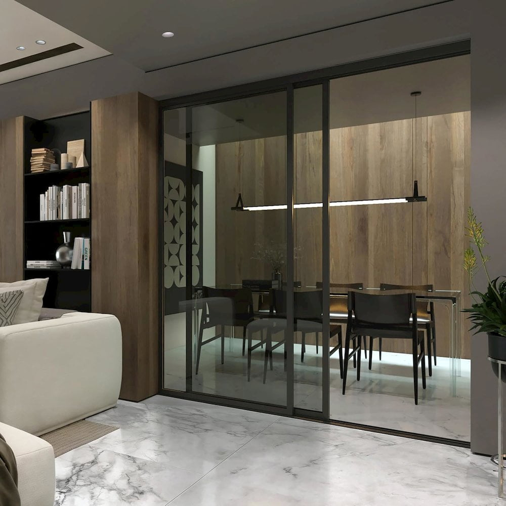 Doors55 Glass Room Divider Panel and Partition Wall