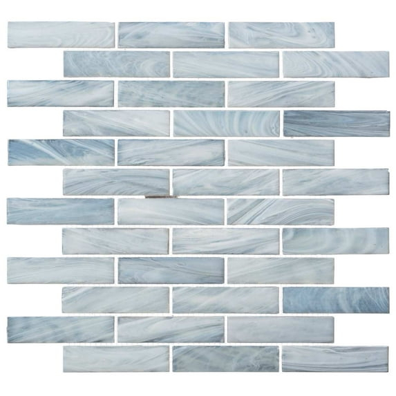 Dorian 1-in. x 4-in. Beveled Brick Joint Satin Glass Wall & Floor Mosaic Tile