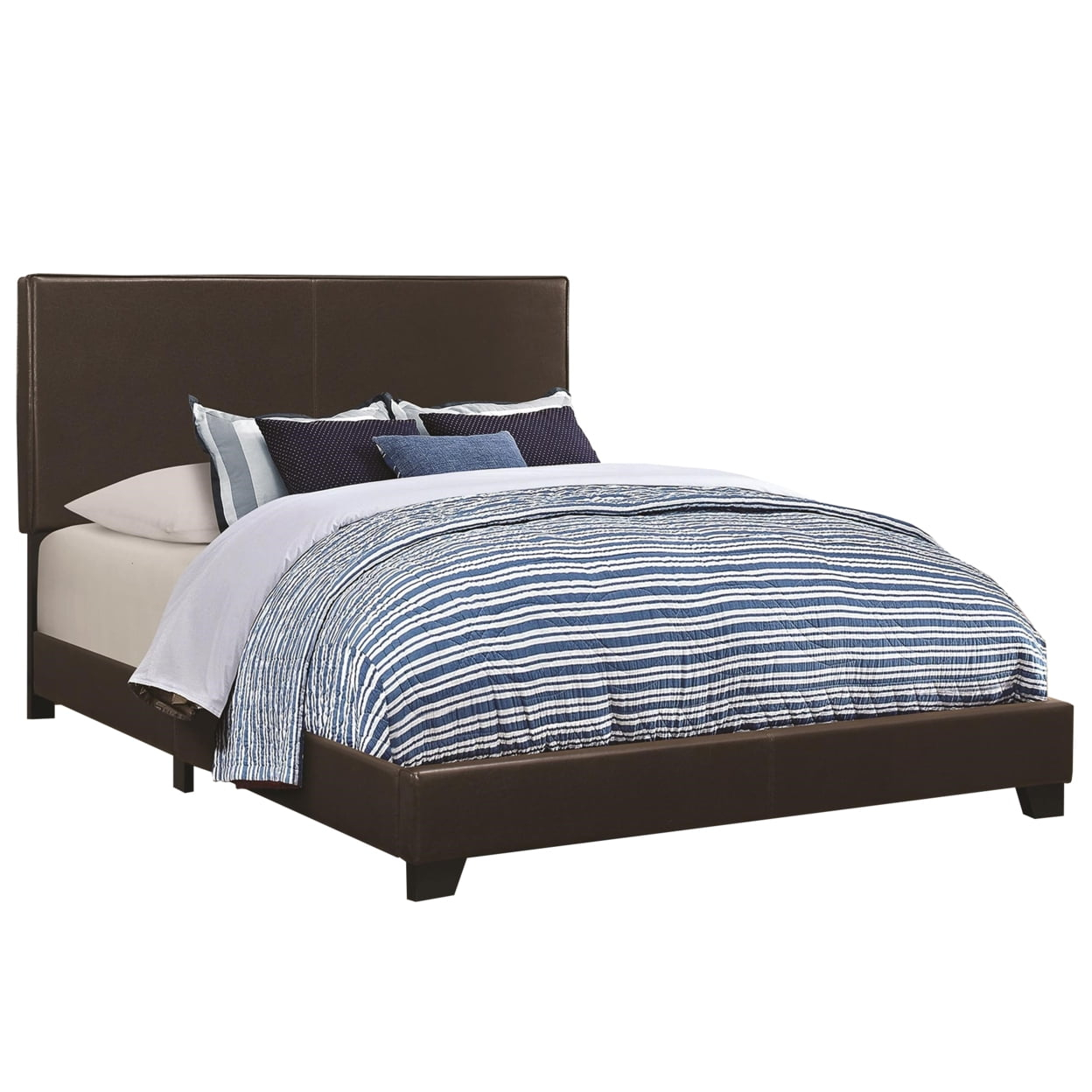 Dorian Upholstered Queen Bed, Brown