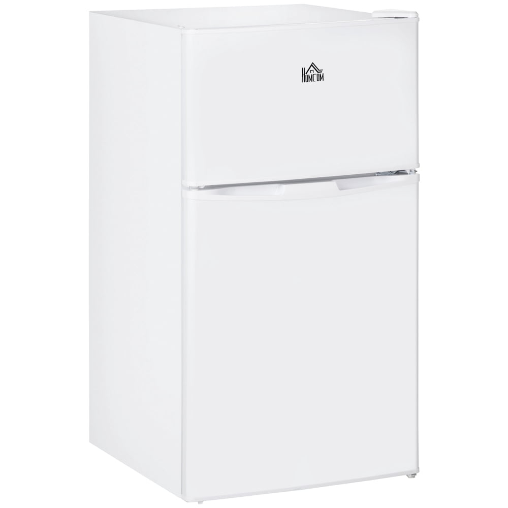 COOKCOK 3.2 Cu.Ft Mini Fridge with Freezer, Double Door with Adjustable Thermostat, Shelf for Bedroom, Dorm, Home Office, Energy Efficient, White