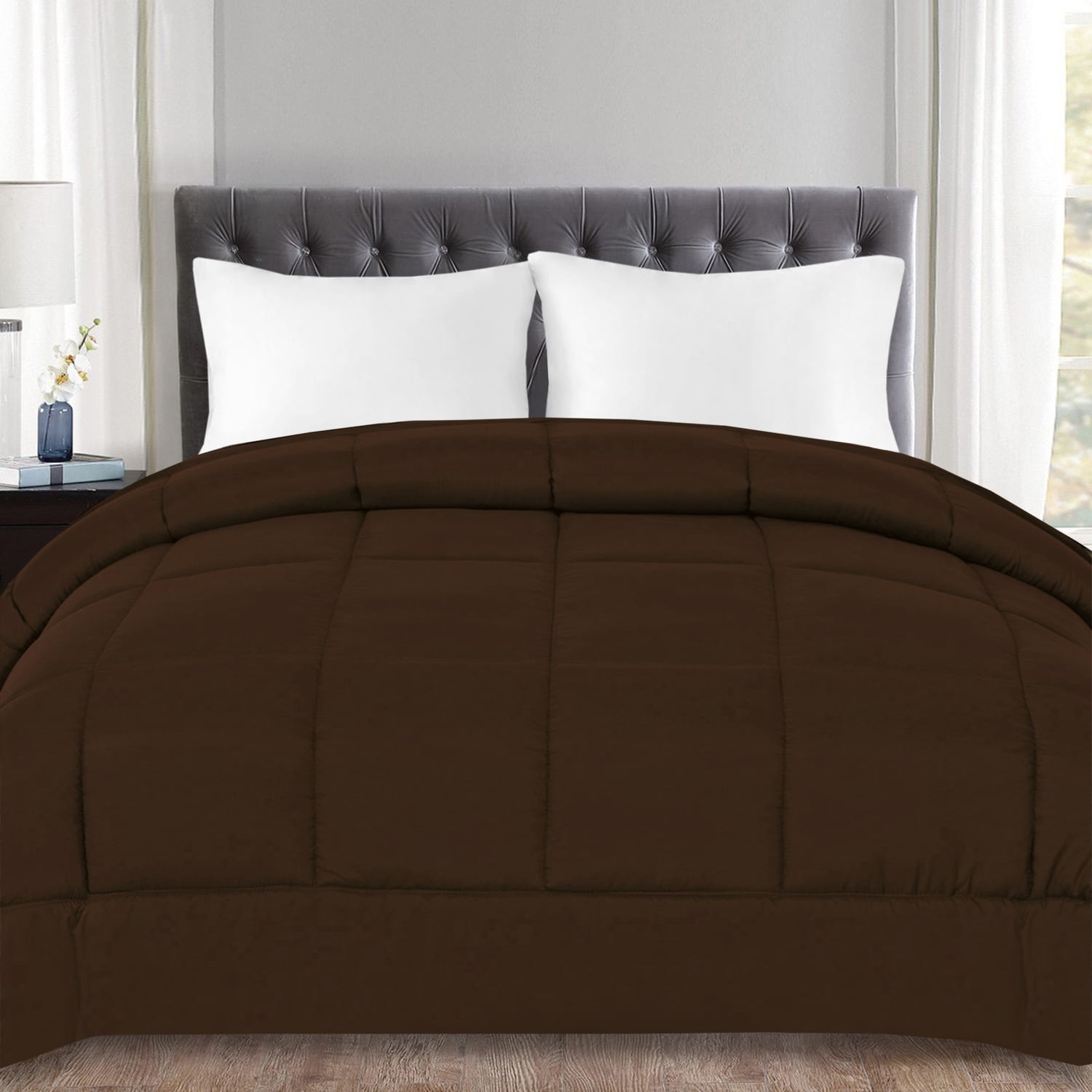 Down Alternative All-Season Comforter by Sweet Home Collection® - Queen, Brown