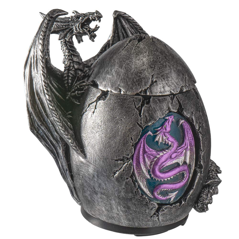 Pacific Giftware Mystical Dragon Egg Shape Aroma Diffusers for Essential Oils 4 Timer Color Changing LED Night Light Auto Off Gothic Fantasy Home Decor