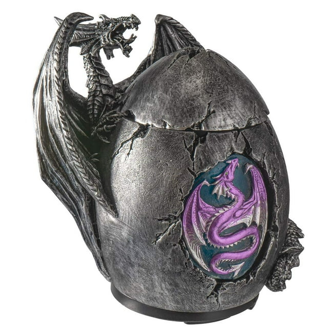 Pacific Giftware Mystical Dragon Egg Shape Aroma Diffusers for Essential Oils 4 Timer Color Changing LED Night Light Auto Off Gothic Fantasy Home Decor