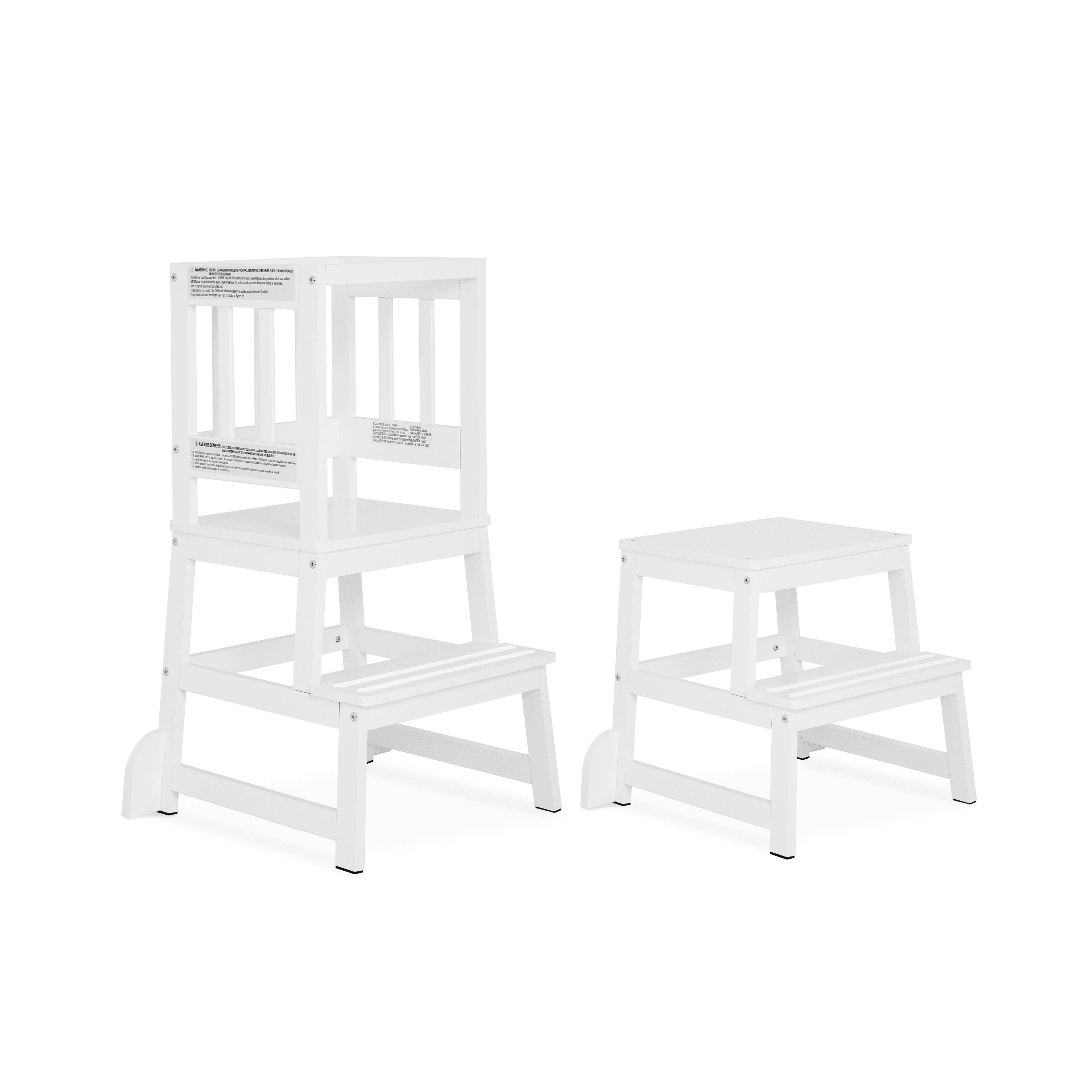 Dream On Me 2-in-1 Funtastic Tower and Step Stool, Easy to Assemble, White