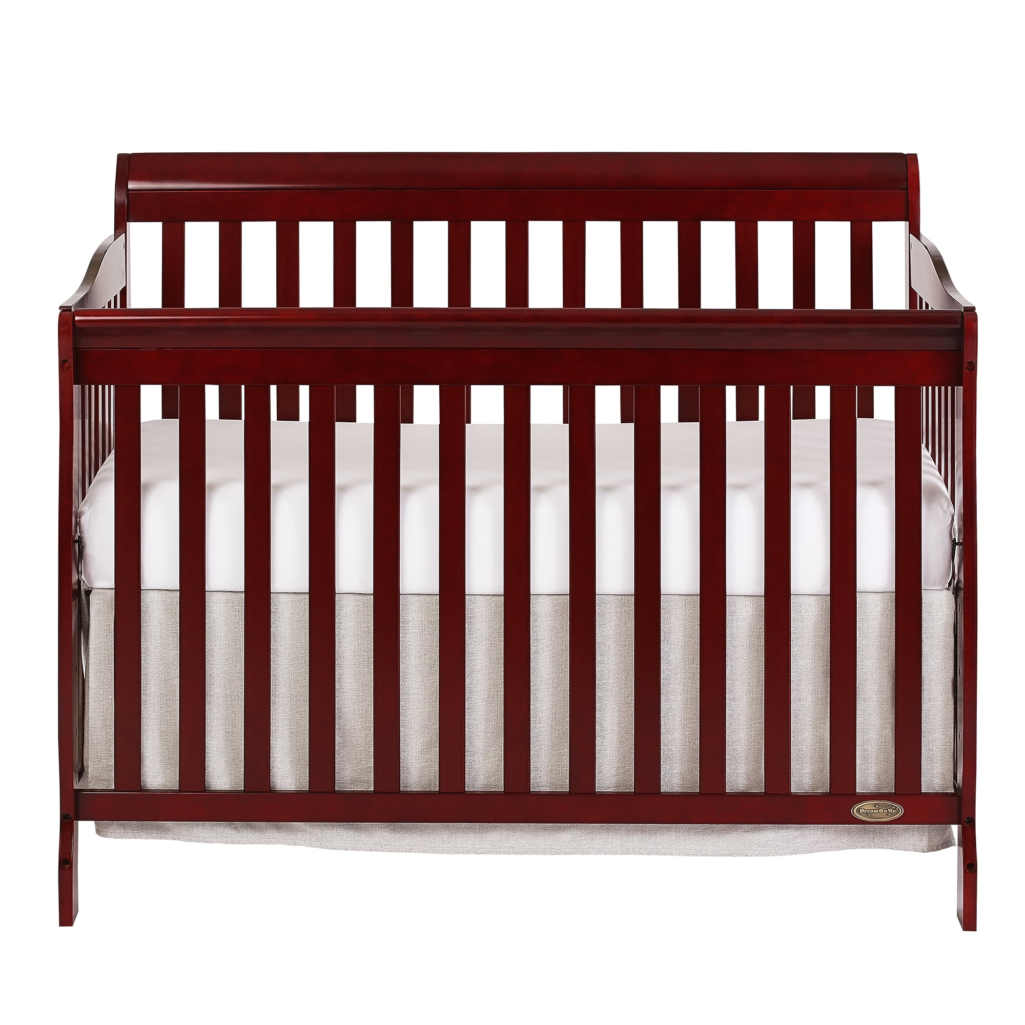 Dream On Me Ashton 5-in-1 Convertible Crib, Cherry, Greenguard Gold and JPMA Certified