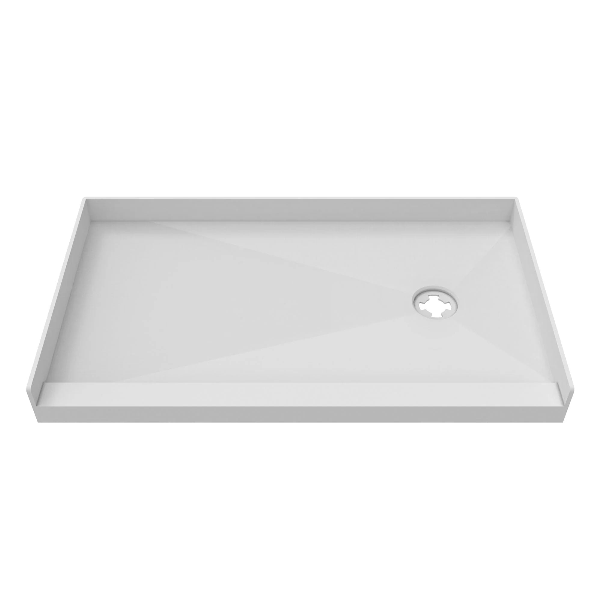 DreamLine DTP-1136602 TilePrime 36" D x 60" W x 3" H Single Threshold Shower Base, Right Drain