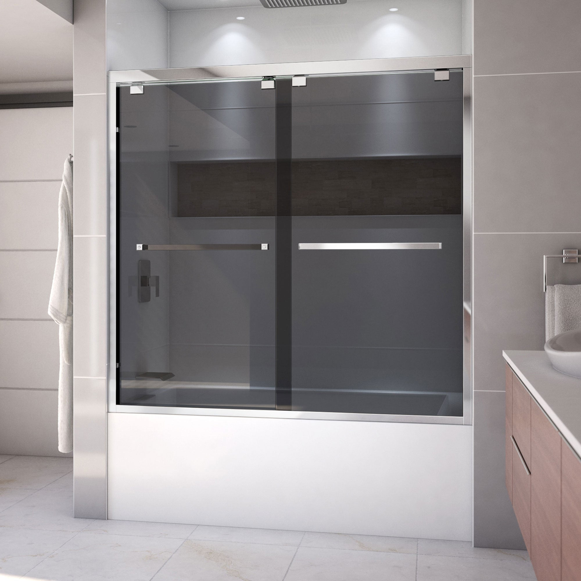 DreamLine Encore 56-60 in. W x 58 in. H Semi-Frameless Bypass Sliding Tub Door